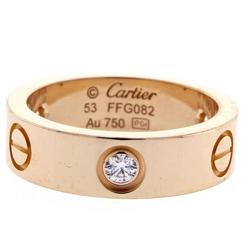 cartier love ring 3 diamonds rose gold|cartier ring 750.